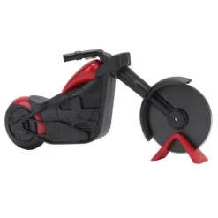 Motorcykelpizzaskärare i rostfritt stål, motorcykelformad pizzahjulsskärare för att skära pizzor, kakor, våfflor och pannkakor