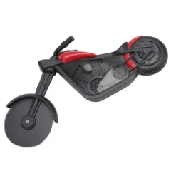 Motorcykelpizzaskärare i rostfritt stål, motorcykelformad pizzahjulsskärare för att skära pizzor, kakor, våfflor och pannkakor