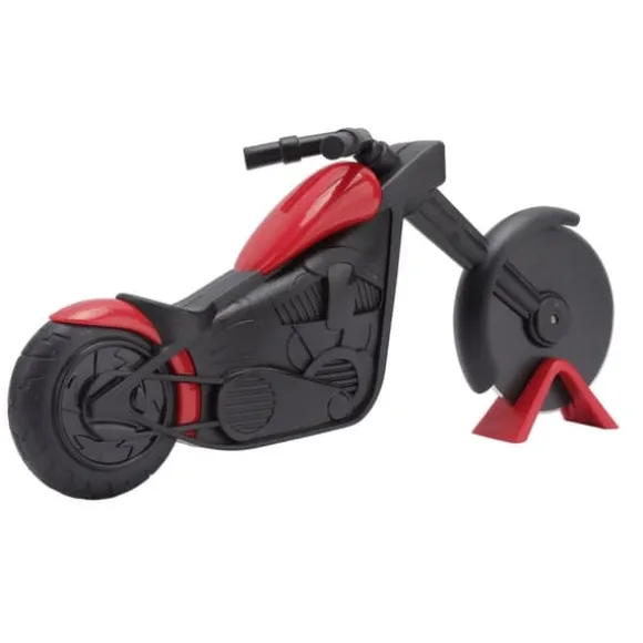 Motorcykelpizzaskärare i rostfritt stål, motorcykelformad pizzahjulsskärare för att skära pizzor, kakor, våfflor och pannkakor