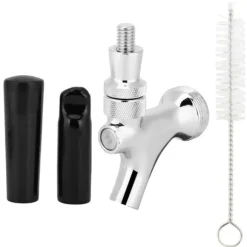 Mässing Ölkran Tap Dispenser med Borste Dammskydd Ölbryggningstillbehör Kit