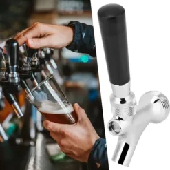 Mässing Ölkran Tap Dispenser med Borste Dammskydd Ölbryggningstillbehör Kit