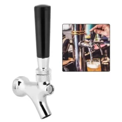 Mässing Ölkran Tap Dispenser med Borste Dammskydd Ölbryggningstillbehör Kit