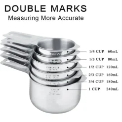 Mätkoppar och skedar i rostfritt stål - 13 delar för köksmätning