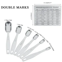 Mätkoppar och skedar i rostfritt stål - 13 delar för köksmätning