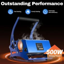 Muggpress, 500W Effekt, 0-200℃ Temperaturintervall, Kompatibla storlekar: 8Oz till 30Oz, Silikon-aluminium Värme, Hållbart Material