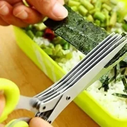 Multifunktion Muti Layers Rostfritt stål Knivar Flerlagers kökssax Cutter Scallion Ört Tvätta Krydda Gör Matlagning