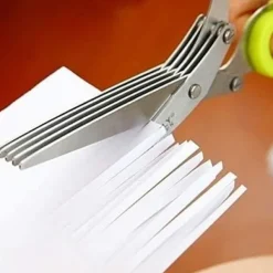 Multifunktion Muti Layers Rostfritt stål Knivar Flerlagers kökssax Cutter Scallion Ört Tvätta Krydda Gör Matlagning