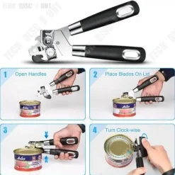 Multifunktionell burköppnare - TD® - 3-i-1 manual - Rostfritt stål - Kapsylöppnare - Praktisk