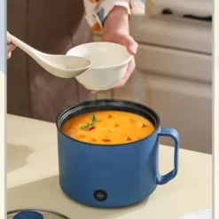 Multifunktionell Elektrisk Köksgryta Liten Mini Elektrisk Spis Snabb Nudelkokare för studenthem Personligt bruk CN 220V Royalblue