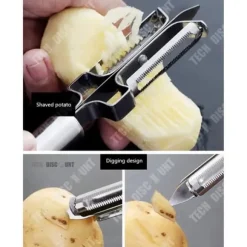 Multifunktionell Grönsaksskalare INNOVTEC Blad i Rostfritt Stål Anti-glid Potatis Morot Snabb och Praktisk