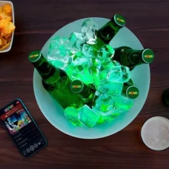 Multifunktionell iskubshink - LED - Bluetooth-högtalare - 7 färger - Laddningsbar - IPX4