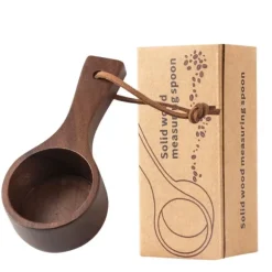 Multifunktionell kaffesked med trähandtag i valnötsträ - Perfekt för att mäta kaffe, te och kryddor