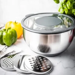 Multifunktionell köksskål med grönsaksrivverk funktion 24cm 5L 5 element KINGHOFF KH-1862