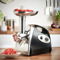 Multifunktionell köttkvarn, elektrisk 800 W, 220 V EU-plugg, svart, korvstoppare & nudeltillsats