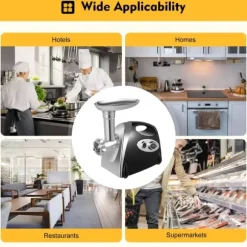 Multifunktionell köttkvarn, elektrisk 800 W, 220 V EU-plugg, svart, korvstoppare & nudeltillsats