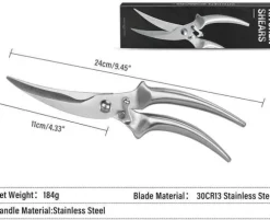 multifunktionell stark kökssax i rostfritt stål, sax för kycklingben, kött, grönsaker, fisk