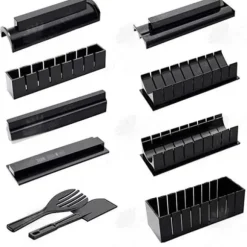 Multifunktionellt sushiverktyg - HTBE® - 10 delar - ABS - Svart - Hemmafix