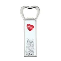 Nebelung - flasköppnare med en katt, personlig kylöppnare, unik present till en man från Art-Dog