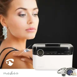Nedis Ultrasonic Smyckes rengöring | Strömadapter | 220 - 240 V AC 50/60 Hz | 1.8 l | Vit