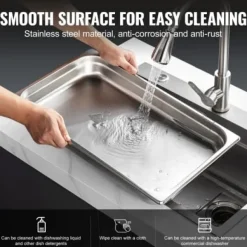 Ångbordsform, 6-pack fullstorlek anti-jam, 53x32.8x6.7 cm, rostfritt stål, förvaring