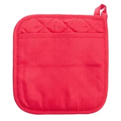 NICOLE RED grytvante- och grytlappset i hellång modell, 100 % bomull med neopren, tjock röd