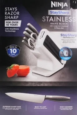 Ninja K62006EUWH, Knivset, Rostfritt stål, Rostfritt stål, Rostfritt stål, Vit, Rostfritt stål