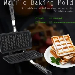 Non-Stick Våffelmaskin med dubbla huvuden för hushållskök