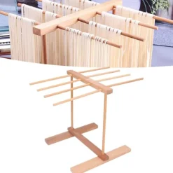 Nudeltorkställ i trä 15,4 X 8,7 X 11,8 tum hopfällbart Förhindra halka Pasta torkställ för hemmet