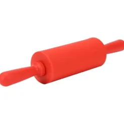 Ny Non-stick Silikonkavel Degrulle Bakverktyg med Plasthandtag Röd