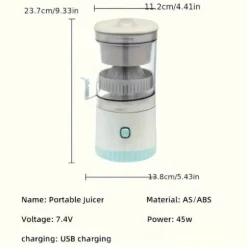 OBOSOE Trådlös Elektrisk Juicer - Portabel multifunktionsjuicer med USB-laddning | Perfekt för apelsiner och frukt