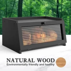 OBOSOE Brödlåda för Köksbänk - Stor Lantlig Brödburk med Blickfönster - Fräscht Brödförvar