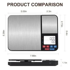 OBOSOE Digital köksvåg med dubbla vägplattor 10 kg/1g och 500g/0.01g