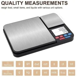 OBOSOE Digital köksvåg med dubbla vägplattor 10 kg/1g och 500g/0.01g