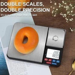 OBOSOE Digital köksvåg med dubbla vägplattor 10 kg/1g och 500g/0.01g