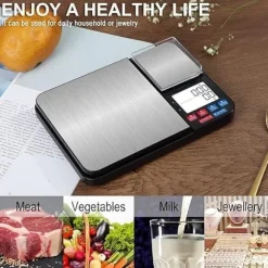 OBOSOE Digital köksvåg med dubbla vägplattor 10 kg/1g och 500g/0.01g