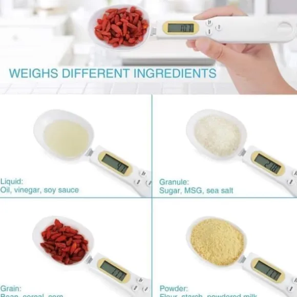OBOSOE Digital Köksvåg-Sked 500 g/0,1 g – Med Tarafunktion För Mjöl, Vätska, Te, Medicin