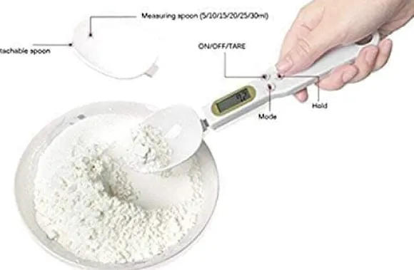OBOSOE Digital Köksvåg-Sked 500 g/0,1 g – Med Tarafunktion För Mjöl, Vätska, Te, Medicin