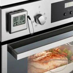 OBOSOE Digital Ugnstermometer / Stektermometer med Timer och Ljudsignal – LCD Kötttermometer för Grill, Ugn och Rökning