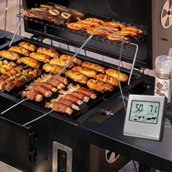 OBOSOE Digital Ugnstermometer / Stektermometer med Timer och Ljudsignal – LCD Kötttermometer för Grill, Ugn och Rökning