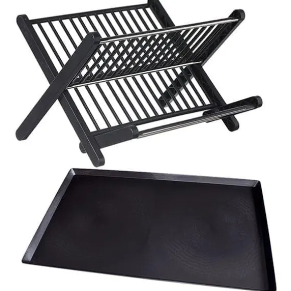 OBOSOE Diskställ i X-design – Fällbart 2-lagers Torkställ i Svart, Ingen Montering Krävs