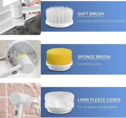 OBOSOE Elektrisk Rengöringsborste – Sladdlös Skurborste för Kök, Badrum & Duschdörrar, Portabel Motorborste för Hemstädning