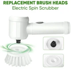 OBOSOE Elektrisk rengöringsborste med 5 utbytbara huvuden – USB-laddning, IPX6 vattentät, vit