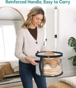 OBOSOE Extra Stor Vikbar Förvaringslåda med Förstärkt Handtag, Dubbelt Blixtlås & Säkerhetsrem – Genomskinligt Fönster, Hållbar, Lättvikts-PVC, Tvättb | CDON