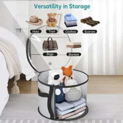 OBOSOE Extra Stor Vikbar Förvaringslåda med Förstärkt Handtag, Dubbelt Blixtlås & Säkerhetsrem – Genomskinligt Fönster, Hållbar, Lättvikts-PVC, Tvättb | CDON