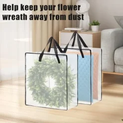 OBOSOE Förvaringsväska för Kransar – 5-pack, 66 cm, 90 L, För Hem, Jul, Säsongsdekorationer och Textilier