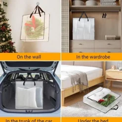 OBOSOE Förvaringsväska för Kransar – 5-pack, 66 cm, 90 L, För Hem, Jul, Säsongsdekorationer och Textilier