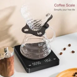 OBOSOE Högprecision USB-laddningsbar digital kaffevåg med timer – för espresso, pour-over och hembakning