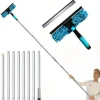OBOSOE 2-i-1 Fönsterskrapa med Teleskopskaft 313cm – Fönstertvätt och Skrapa för Höga Fönster, Bilar, Dusch, Inomhus & Utomhus