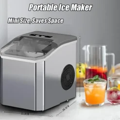 OBOSOE Ismaskin Bänkskiva 26 Lbs/24h – Självrengörande, med is-skopa och korg, perfekt för hem, bar och fester