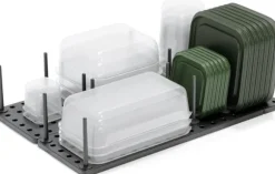 OBOSOE Justerbart Diskställ Köksorganisatör 2-pack – För Skåp, Lådor, Tallrikar, Matlådor, Kastruller & Lock